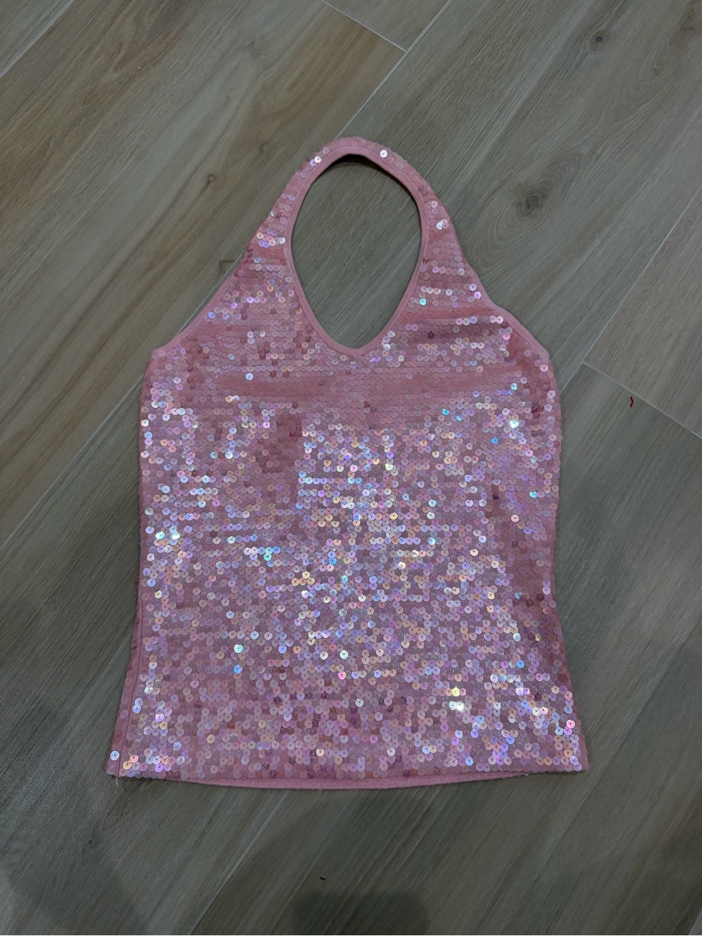 Y2K vintage acrobat baby pink halter top